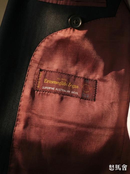 杰尼亚 Cloth Ermenegildo Zegna Traveller Four Seasons 藏蓝色人字纹全麻衬西装套装 商品图6