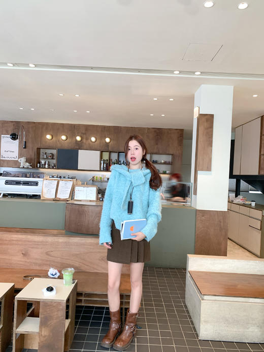 <曾小咸推荐>2.3现货秒杀 ！微信超特价！薄荷蓝连帽毛衣 日常199.99 立减100 秒杀99.99！！ 商品图5