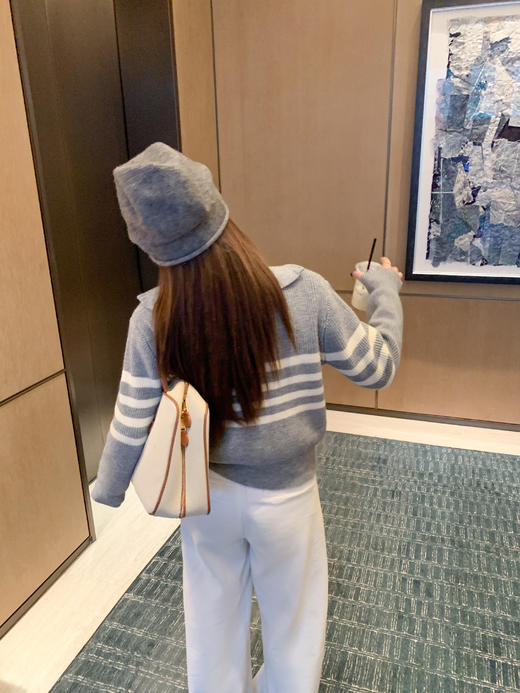 <曾小咸推荐> 2.5 现货秒杀 ！微信超特价！翻领纹毛针织衫 日常199.99 立减110 秒杀89.99！！ 商品图8