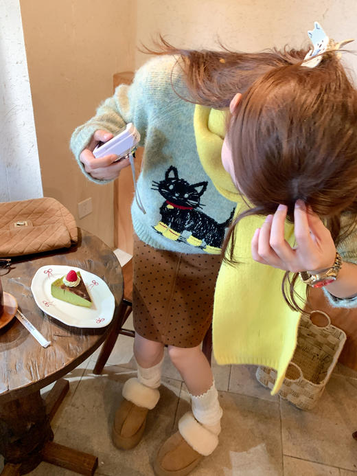 <曾小咸推荐> 2.5 现货秒杀 ！微信超特价！韩系小猫刺绣毛衣 日常209.99 立减120 秒杀89.99！！ 商品图10