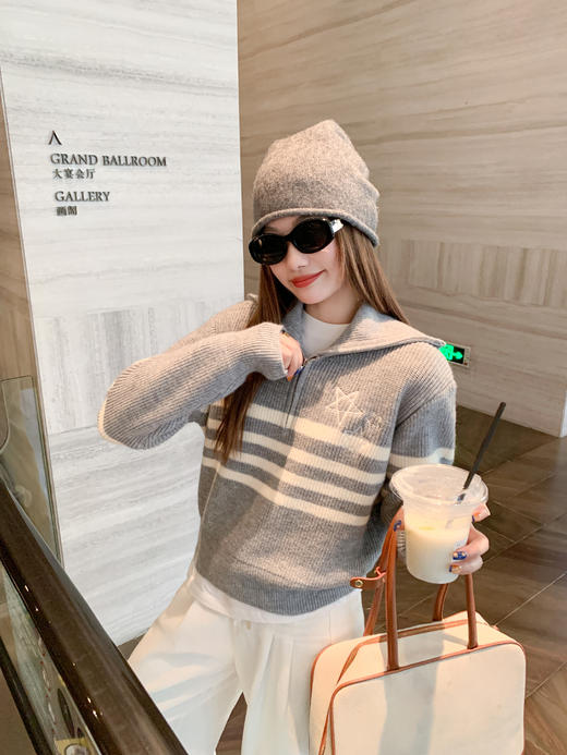 <曾小咸推荐> 2.5 现货秒杀 ！微信超特价！翻领纹毛针织衫 日常199.99 立减110 秒杀89.99！！ 商品图6