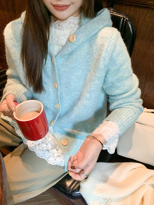 <曾小咸推荐>2.3现货秒杀 ！微信超特价！韩系连帽毛衣开衫 日常189.99 立减100 秒杀89.99！！ 商品图6