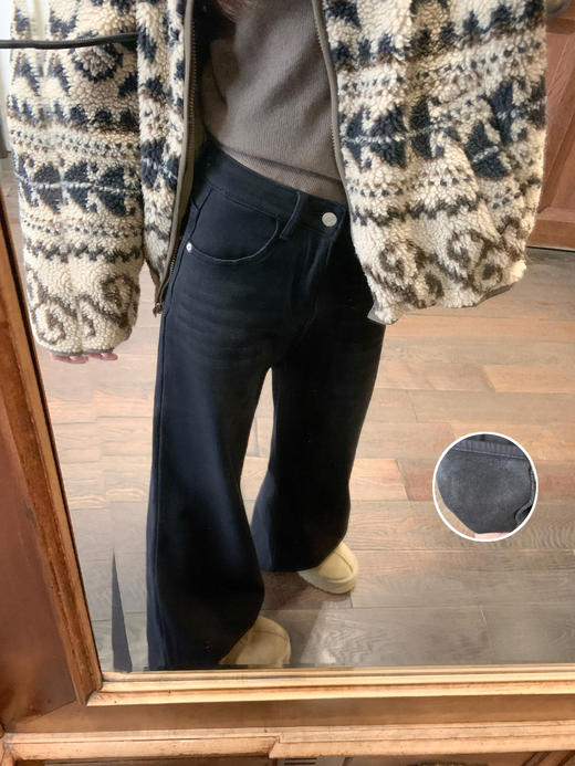 <曾小咸推荐>2.4现货秒杀 ！微信超特价！2色韩系加绒微喇牛仔裤 日常229.99 立减130 秒杀99.99！！米白色毛衣秒杀89.99！ 商品图6