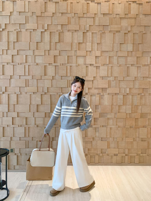 <曾小咸推荐> 2.5 现货秒杀 ！微信超特价！翻领纹毛针织衫 日常199.99 立减110 秒杀89.99！！ 商品图9