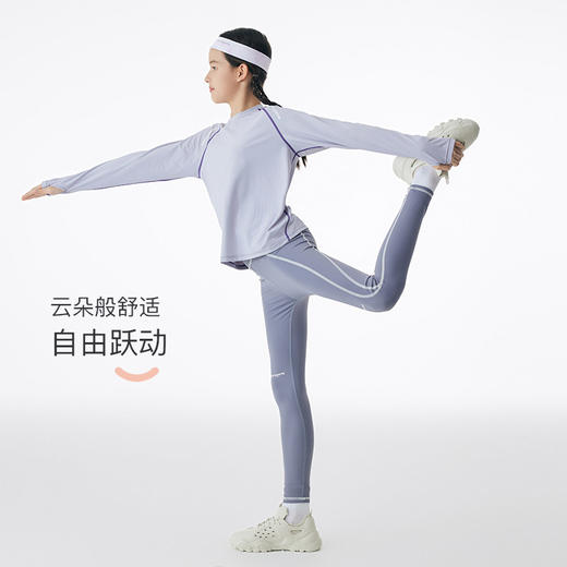 onmygame【莱卡瑜伽裤】女童高弹力运动紧身裤儿童鲨鱼裤长裤 商品图3