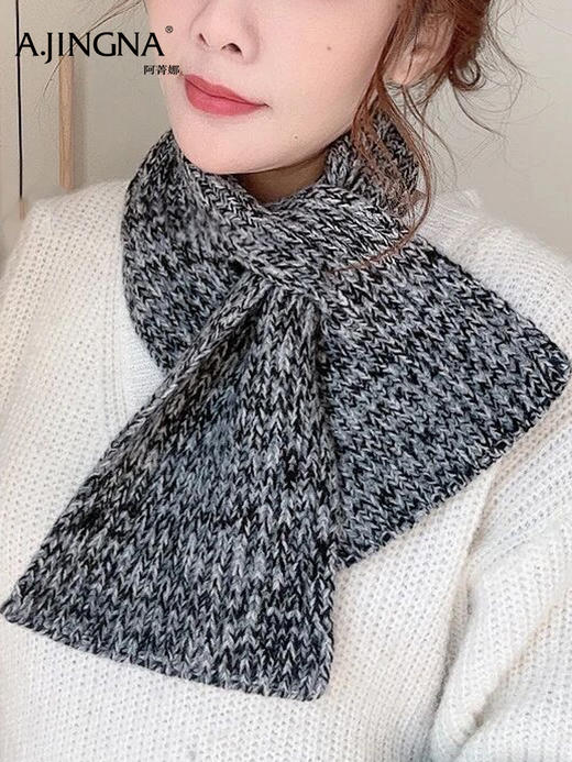 【混色绵羊】阿菁娜春季新款氛围感花纱小围巾混色绵羊毛独一无二纹理自然斑驳渐变复古高级感配饰F30D320016 商品图1