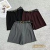 D53049#气质高腰直筒简约短裤 商品缩略图0