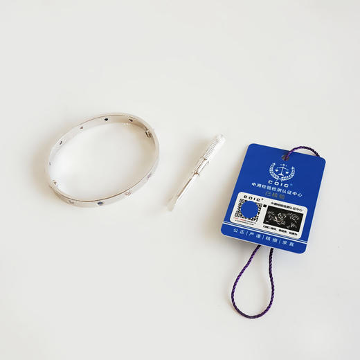 【95新】Cartier卡地亚LOVE系列B6036317 18K白金宽版十钻彩宝LOVE四代手镯17号、宽度6.1mm中性款260126AK02 商品图2