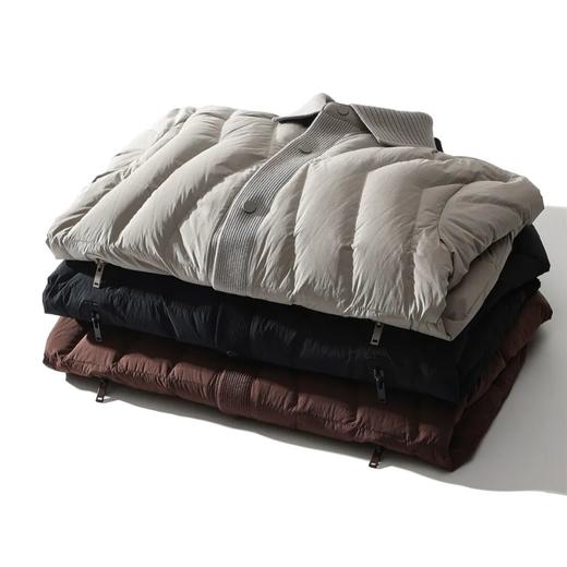 意式轻奢秋冬厚实保暖拼接针织翻领羽绒服外套 商品图1