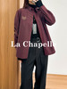 专柜实拍【100%全棉+刺绣徽章】拉夏贝尔/La Chapelle文艺风！挺括有型气质翻领刺绣徽章复古格纹设计百搭叠穿衬衣 商品缩略图1