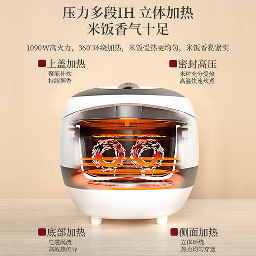 福库（CUCKOO）白珊瑚电饭煲高压IH加热原装进口电饭锅 智能预约中韩双语自动洗涤家用多功能锅 HZ0650FW 3L 商品图5