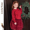 littletime甜美可爱风女童红色蝴蝶结开衫毛衣洋气立体装饰针织衫 商品缩略图3