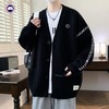 F012834新款四色高品质刺绣宽松版拼色情侣款毛衣 商品缩略图2