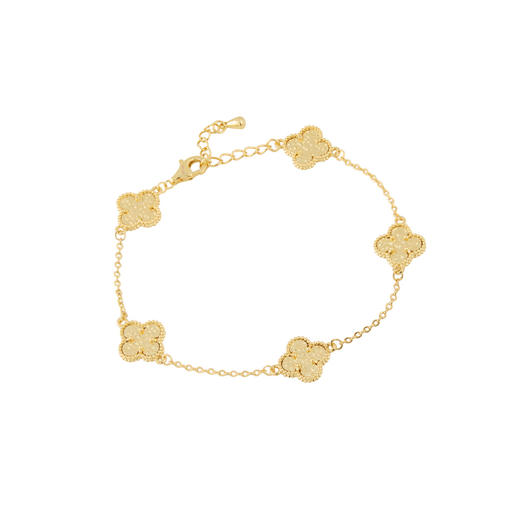 三彩2026新款国风四叶窗花手链锤纹肌理光泽小众轻奢优雅通勤约会 商品图2