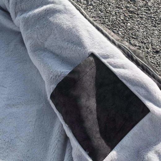 F012807美式复古荔枝纹水貂绒座山雕连帽棉服cleanfit重磅PU皮夹克 商品图13