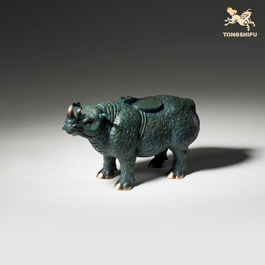 铜师傅 见微系列《青铜犀尊》青铜犀牛摆件 家居装饰工艺品 商品图1