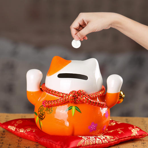 【祈愿吉品】财神猫摆件开业陶瓷金钱猫店铺前台家居 商品图3