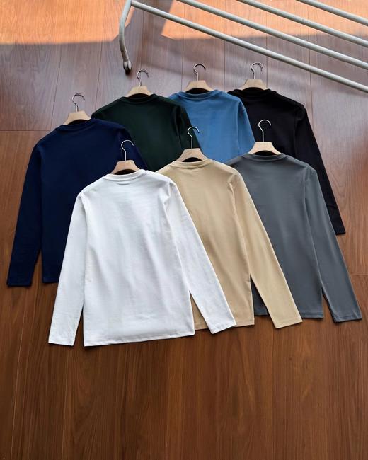 F012802男装男款刺绣标棉质长袖T恤圆领打底衫 商品图7