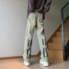 F012840高街风后腿拼接多拉链牛仔裤男女同款 商品缩略图7