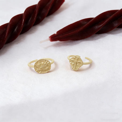 lost in echo2026春夏新款时髦蜻蜓硬币趣味立体浮雕开口戒指女 商品图3