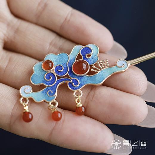 【彼达思】景之蓝  云卷舒发髻 珐琅饰品 商品图1