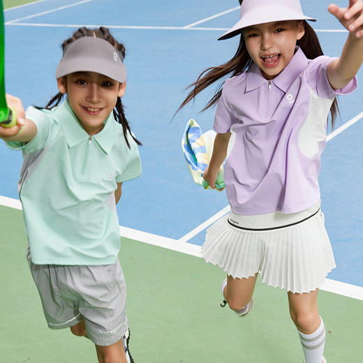 onmygame儿童短袖t恤夏季凉感男女童polo衫轻薄透气运动上衣新款 商品图2