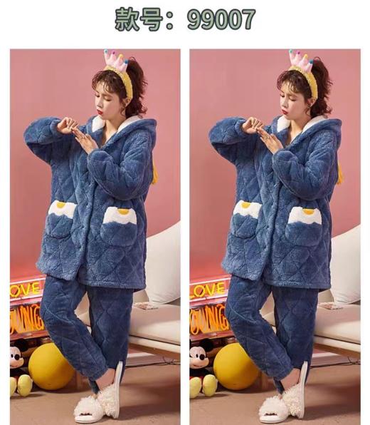 【YW】无忧购“清仓福利”秋冬季三层加厚珊瑚绒夹棉卡通可爱女士睡衣套装（截单后3-5天发货) 商品图10
