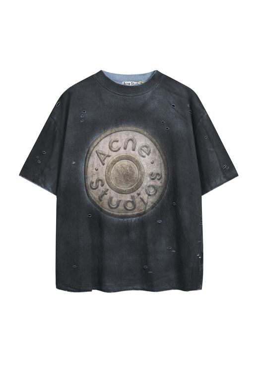 男款做旧磨破印花短袖T恤la001 商品图0