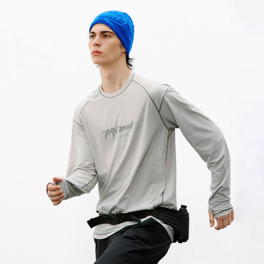 714street抗菌防晒速干明线印花长袖上衣2026新款圆领凉感T恤男女 商品图1