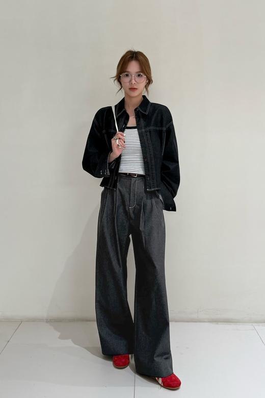 LNNNS 经典百搭宽松阔腿牛仔裤 22248 商品图1