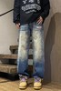 F012838渐变复古做旧元素工装水洗牛仔裤直筒裤 商品缩略图2