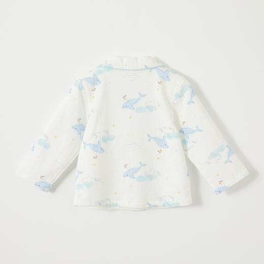 怡比云鲸之境家居长袖开襟套装HY26SPN103白蓝色调（90#-130#） 商品图8