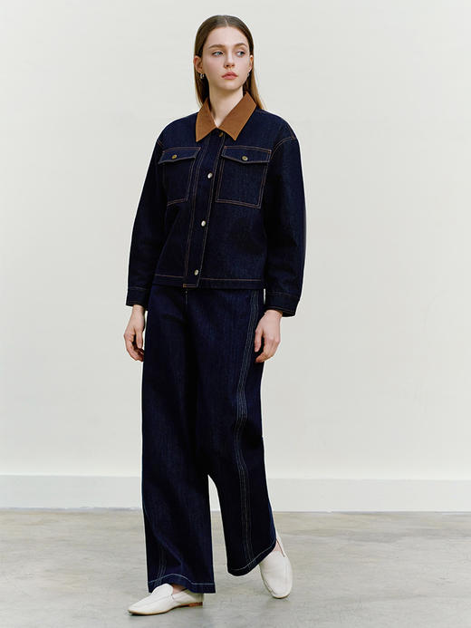 【纯棉可水洗牛仔外套】26年春季新品女士100%棉牛仔蓝外套 商品图2