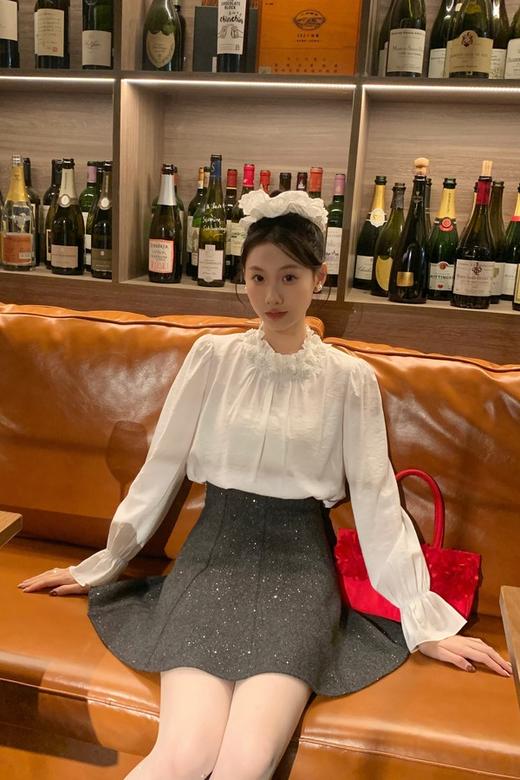 ANSUABEL 甜美立体花朵温柔气质白衬衫 21896 商品图6