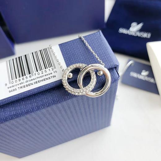 F012830愿世间美好与你环环相扣~双环带钻情侣项链 商品图4