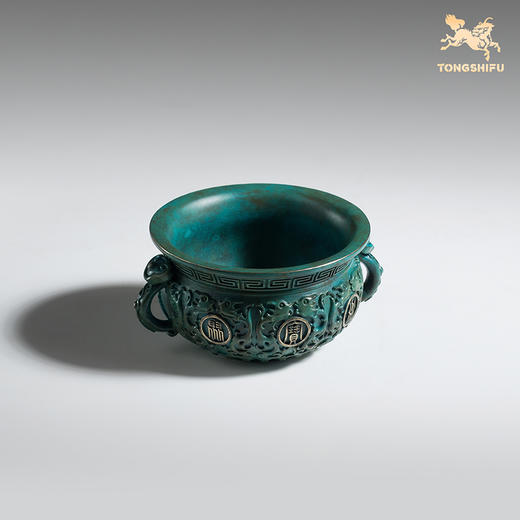 铜师傅 见微系列《聚宝盆（小号）》工位招财进宝铜摆件 家居工艺品 商品图3