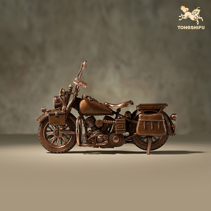 铜师傅 见微系列《不朽之旅（C款）》机车模型 创意家居紫铜摆件