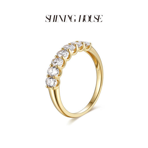 ShiningHouse[培育] 18k金钻石戒指 椭圆形人工真钻人造钻石K金戒指排钻戒指时尚钻石戒指悦己送礼臻选【此商品不支持7天无理由退货退款】预计3日发货 商品图2