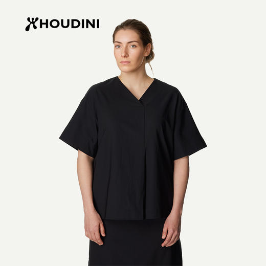 HOUDINI胡丁尼Cosmo Top都市户外26夏新女宽松短袖T恤衬衫 860071 商品图4