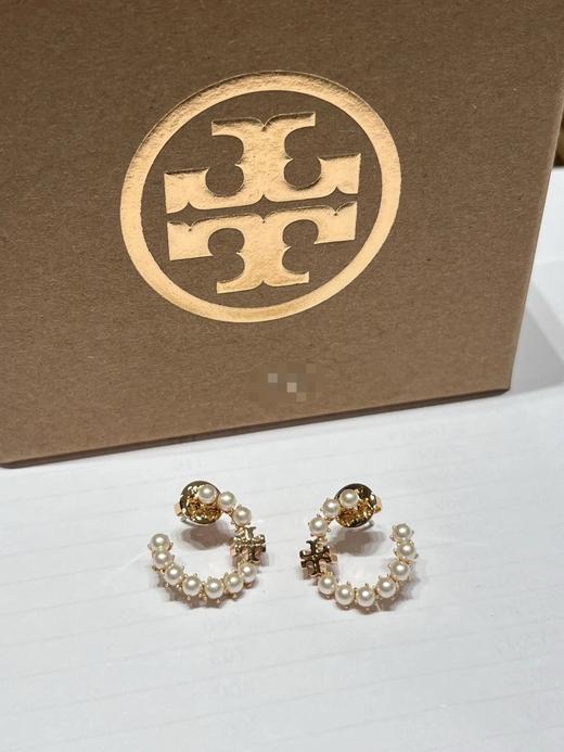 TB 巨美珍珠花环C字耳环耳钉 商品图7
