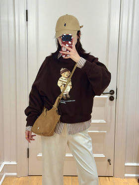 Polo拉夫劳伦  Play系列麂皮菜篮子包 秋冬氛围感神器! 手提，单肩，斜挎多种背法，容量适中，通勤休闲都很实用~