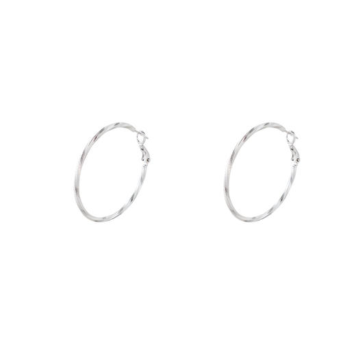 三彩2026新款极简扭型大圈耳环s925银针车花肌理欧美通勤百搭 商品图3