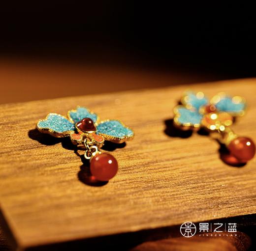 【彼达思】景之蓝 飞花令春暮耳饰 f珐琅饰品 商品图2