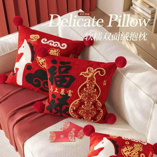 慢说卧室书房抱枕荷兰绒+PP棉BZ02  荷兰绒质感光滑细腻亲肤蓬松印花精美不易起球 商品图0