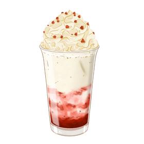 草莓雪顶牛乳茶