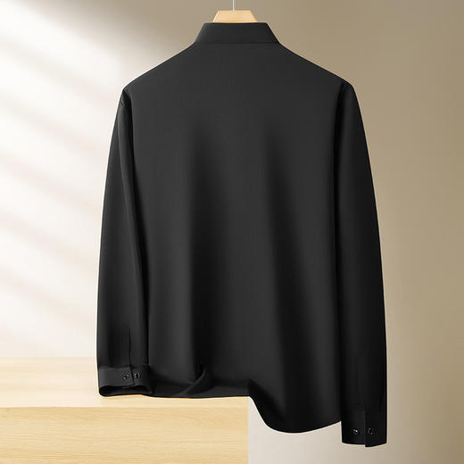 【DWP】大依优型大码男装春季polo领长袖衬衫纯色商务休闲加肥加大码上衣 商品图4