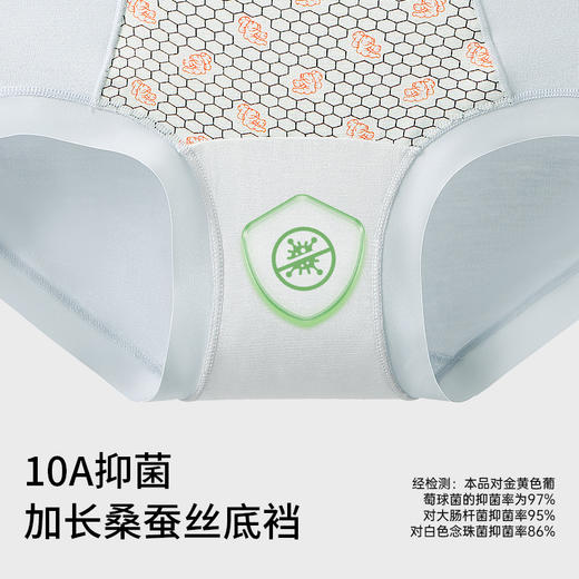 N2- 【生姜暖宫 桑蚕丝底裆】【3条】润微高腰收腹内裤女新款加长裆10A抑菌生姜暖宫国风女士女三角裤  雅柔沁肤 商品图2