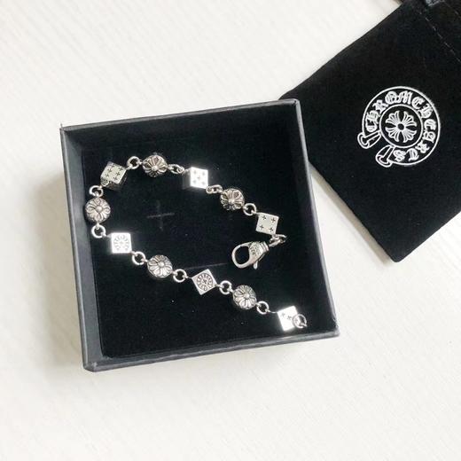 F012831泰银工艺长度可调骰子十字花手链 商品图3