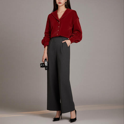 裁缝学苑AS635海军领灯芯绒衬衫纸样女装高级感显瘦气质上衣服装打板 商品图3