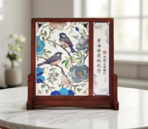 花鸟祥和屏风 雕刻金属掐丝 商品图2